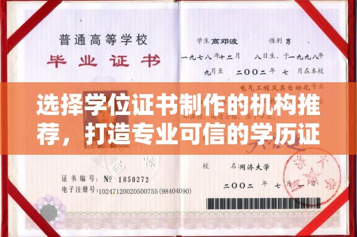 阳东选择学位证书制作的机构推荐，打造专业可信的学历证明